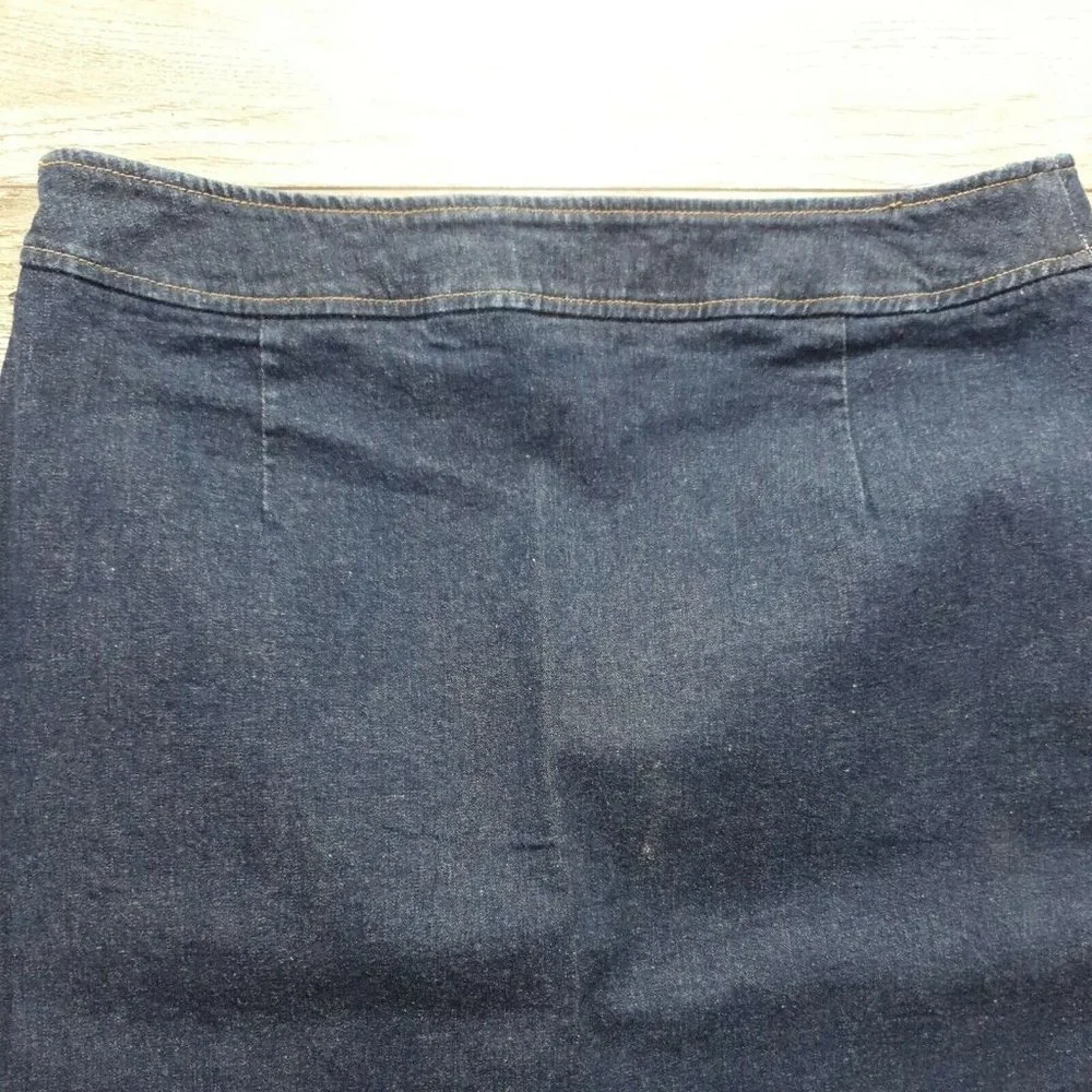 NY Jeans Womens Denim Skirt Size 10 Dark Wash 21" Long Casual Dress New York Co - Picture 7 of 8